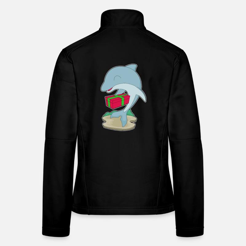 Dolphin Christmas Package Women's Softshell Jacket