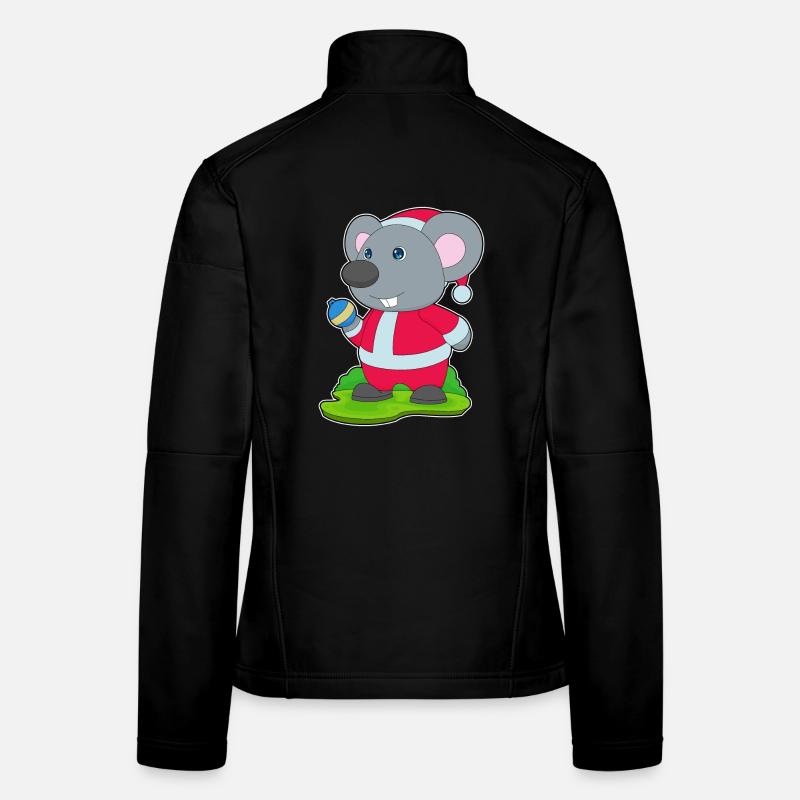 Souris Noël Boule de Noël Veste en tissu softshell Femme