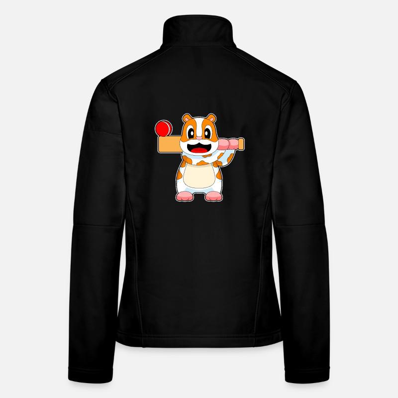 Hamster Cricket Cricket Bat Women's Softshell Jacket