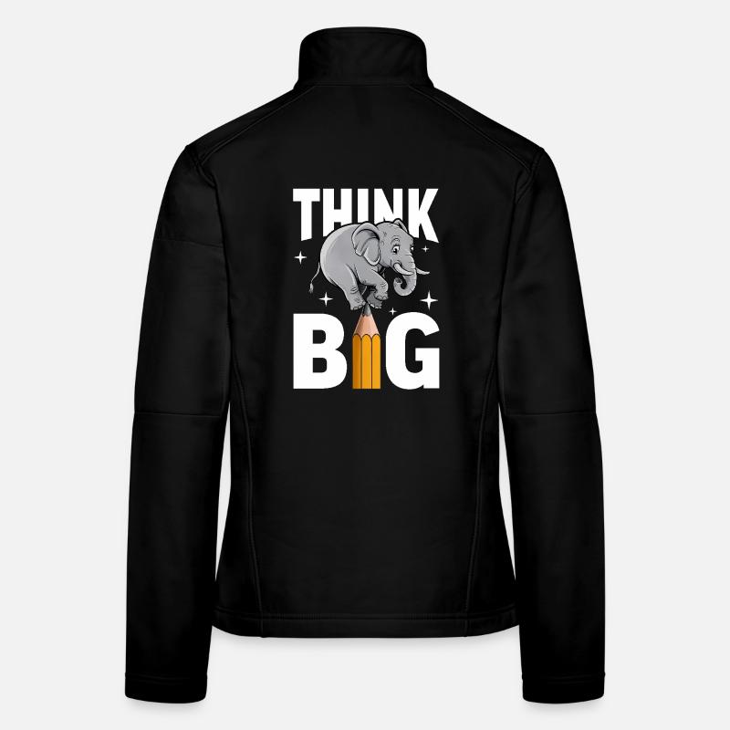 Denke groß Elefant Denker, Träumer und Visionäre - Frauen Softshelljacke - Schwarz