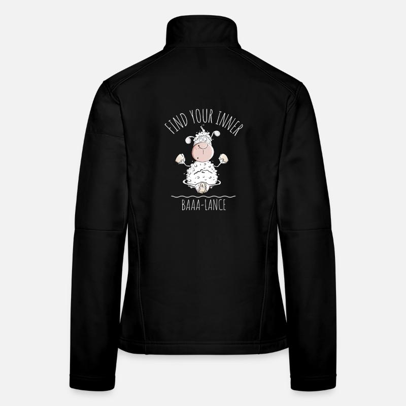 Yoga Schaf Spruch Baaa-Lance Wortpiel - Frauen Softshelljacke - Schwarz