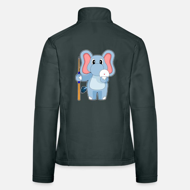 Elephant Billiard Cue Women's Softshell Jacket