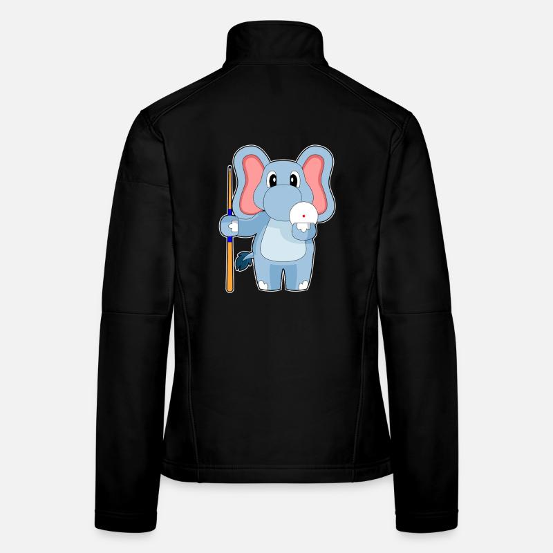 Cue de billard éléphant Veste en tissu softshell Femme