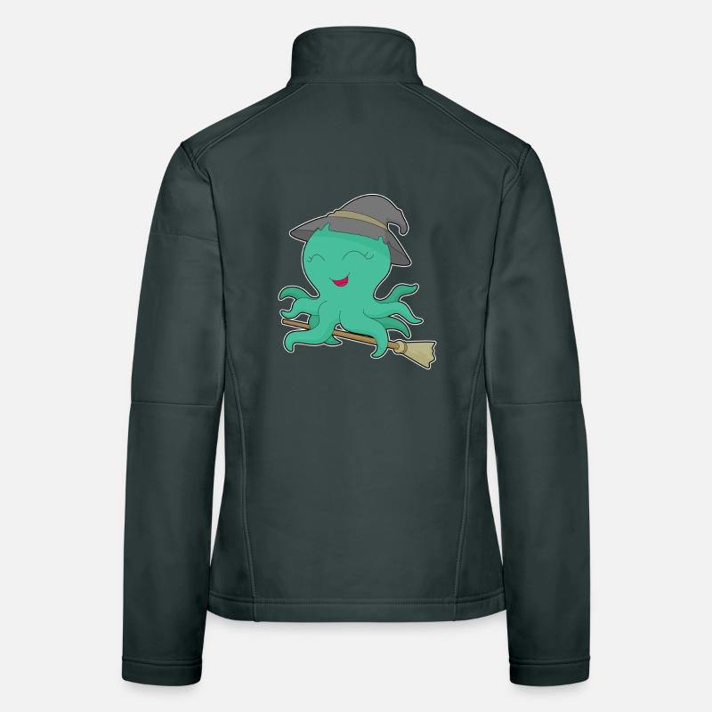 Octopus Witch Broom Women's Softshell Jacket
