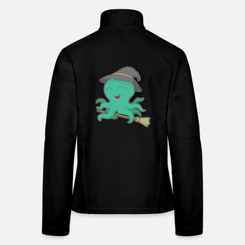 Octopus Witch Broom Women's Softshell Jacket