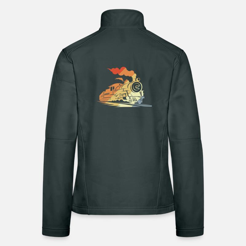 Train à vapeur d’époque Veste en tissu softshell Femme