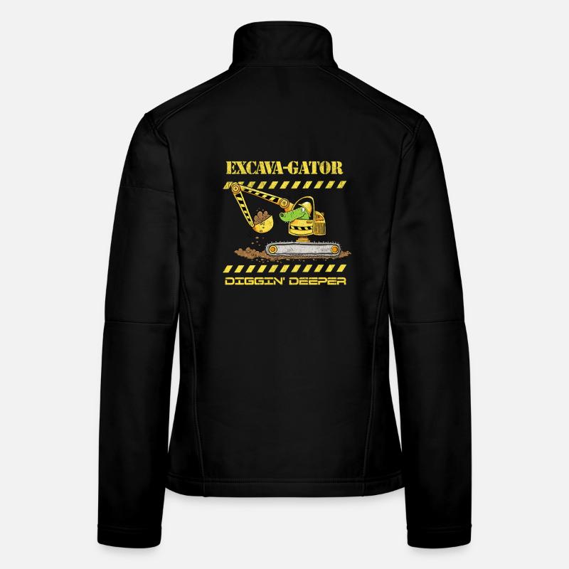 Fun Baustelle Bagger Krokodil Spruch Wortspiel Frauen Softshelljacke