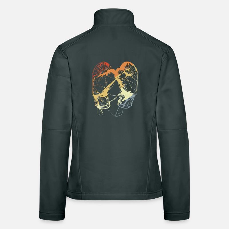 Retro Boxing Gloves Women's Softshell Jacket