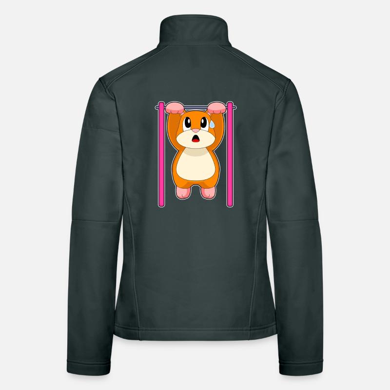 Hamster Bodybuilder Pull-ups Bodybuilding Women's Softshell Jacket