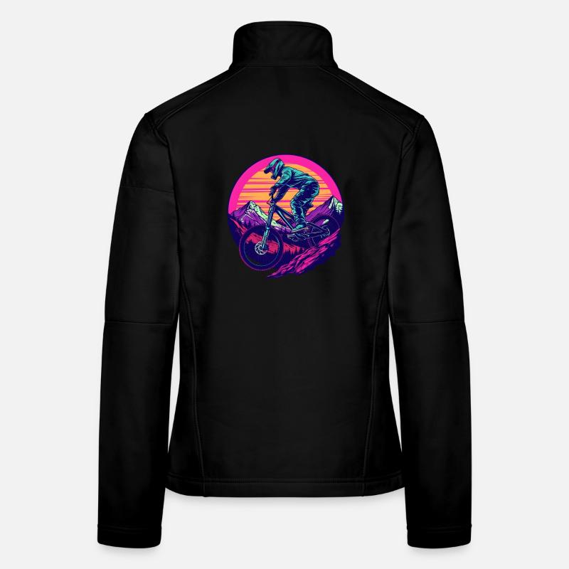 Mountain biking vaporwave Women's Softshell Jacket