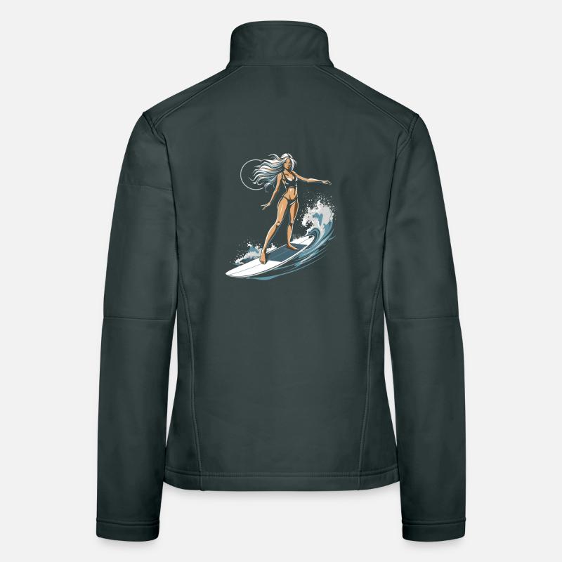 Graphique de surfeuse Veste en tissu softshell Femme