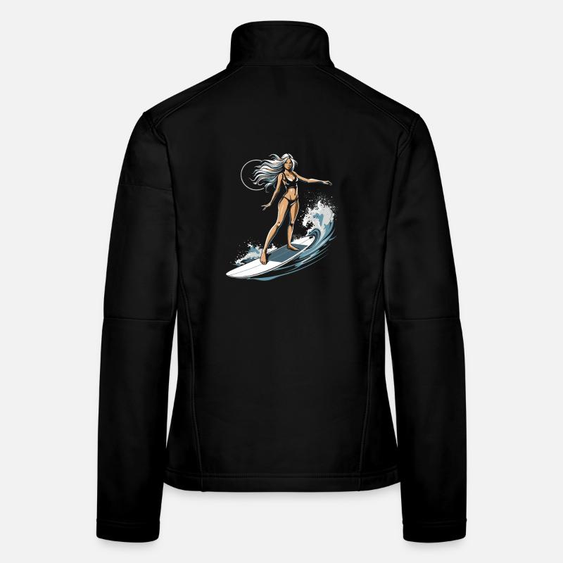 Graphique de surfeuse Veste en tissu softshell Femme