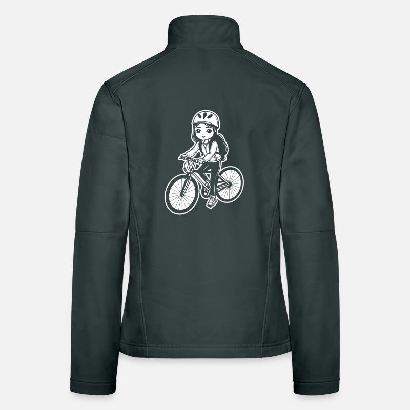 Female cyclist sketch Women's Softshell Jacket