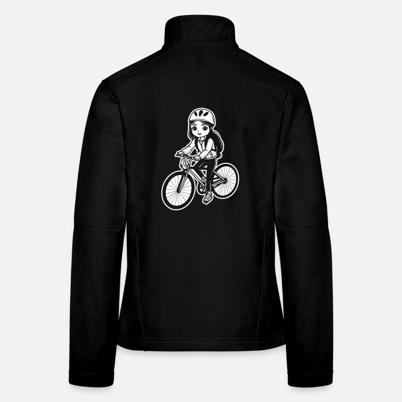 Fahrradfahrerin Skizze Frauen Softshelljacke
