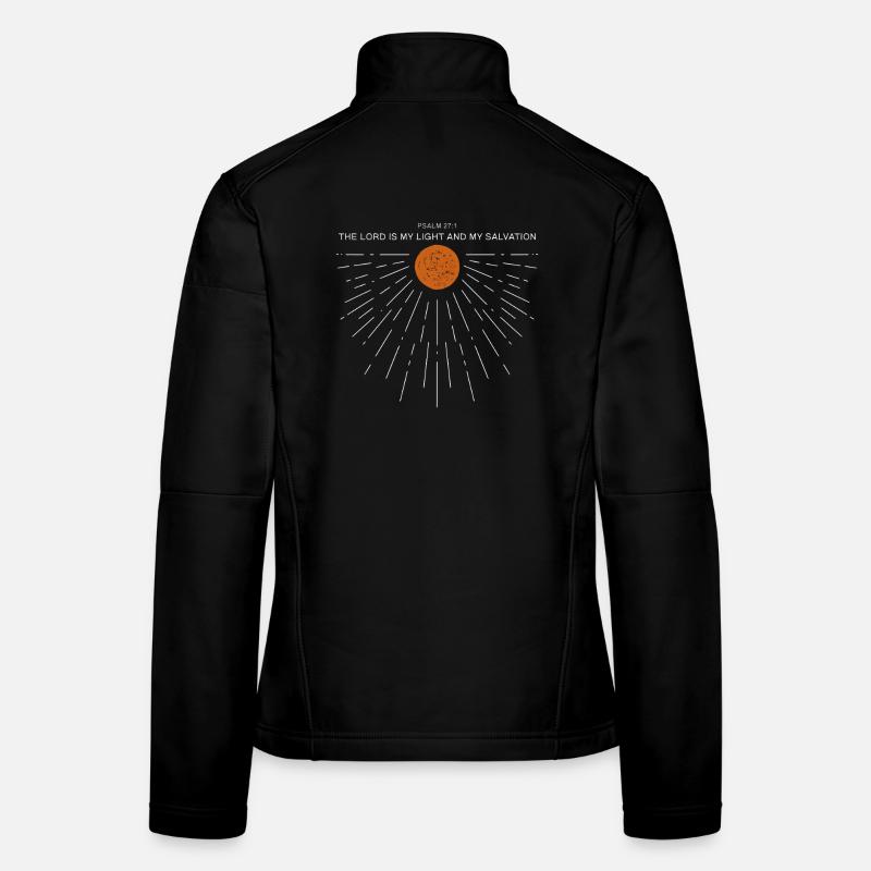 Sonne Bibelvers Psalm 27:1 Glaube Christlich Frauen Softshelljacke