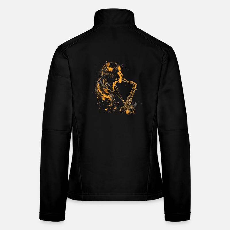 Saxophon Mädchen Graffiti Frauen Softshelljacke