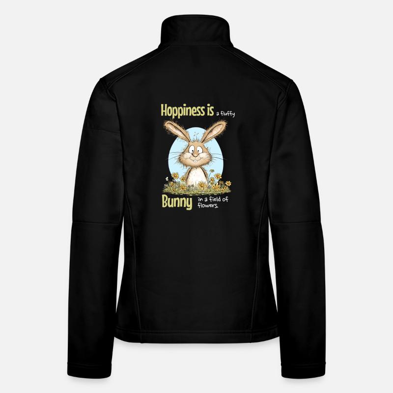 Hase Ostermotiv Spruch Frühling - Frauen Softshelljacke - Schwarz