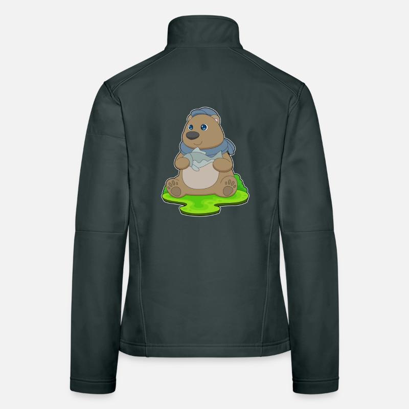 Pêche au poisson Bear Angler Veste en tissu softshell Femme
