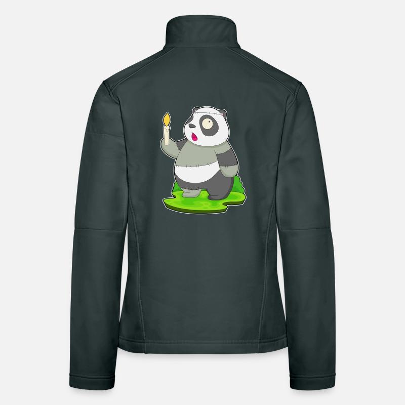 Panda Halloween Zombie Women's Softshell Jacket