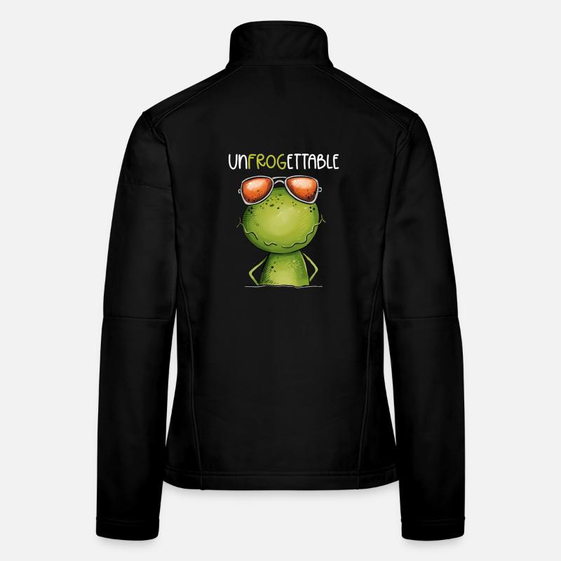 Cool frog with glasses and pun statement Women's Softshell Jacket