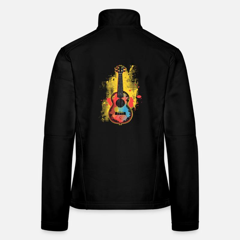 Ukulélé Style Dessin Animé Veste en tissu softshell Femme
