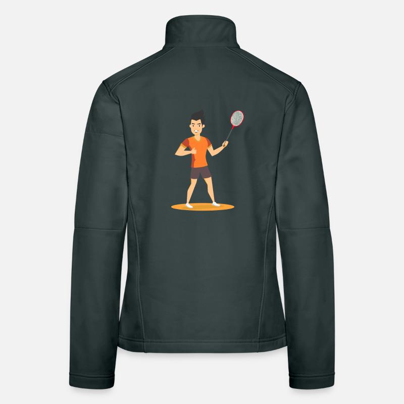 Badminton Player Comic Look Women's Softshell Jacket