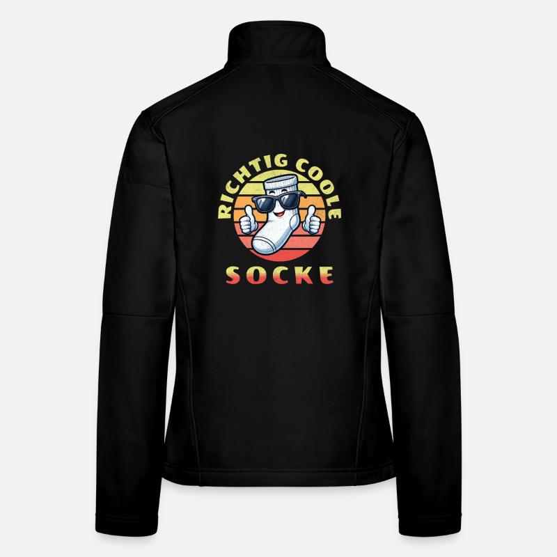 Richtig coole Socke mit Sonnenbrille  Frauen Softshelljacke