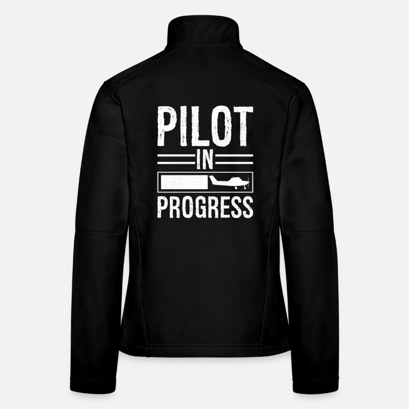 Pilot In progress - Frauen Softshelljacke - Schwarz