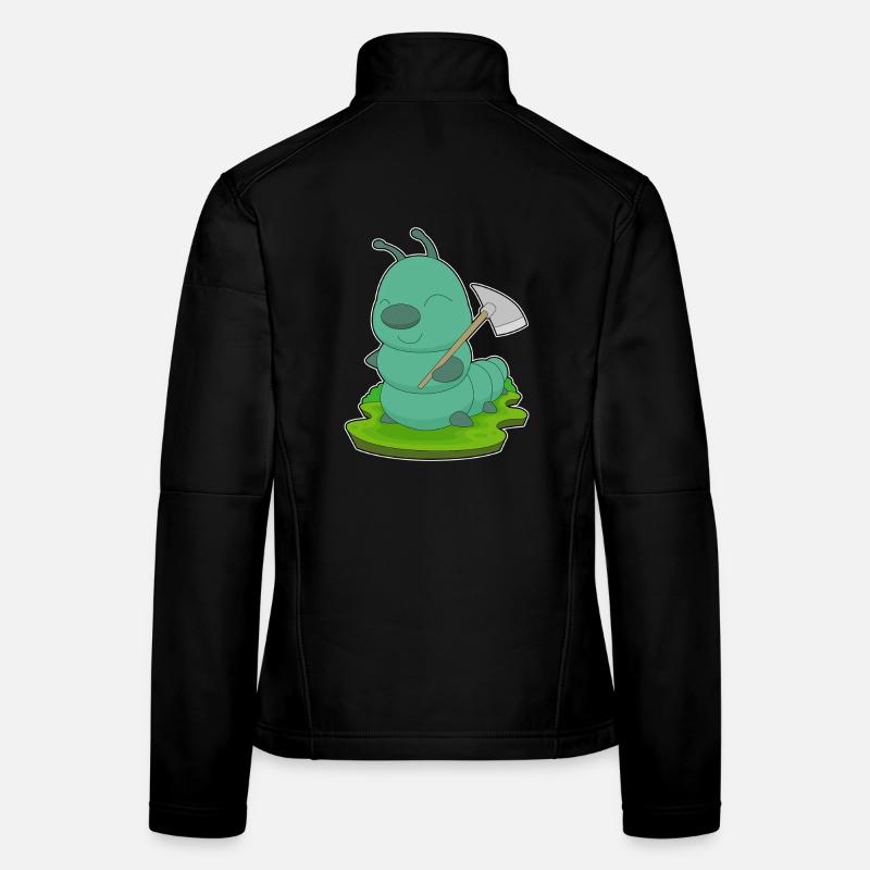 Raupe Bergarbeiter Spitzhacke Bergbau Frauen Softshelljacke