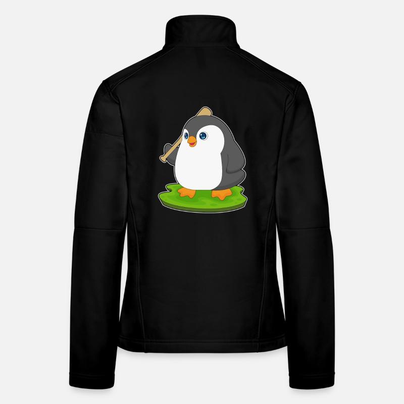 Penguin Baseball Baseball Bat Women's Softshell Jacket
