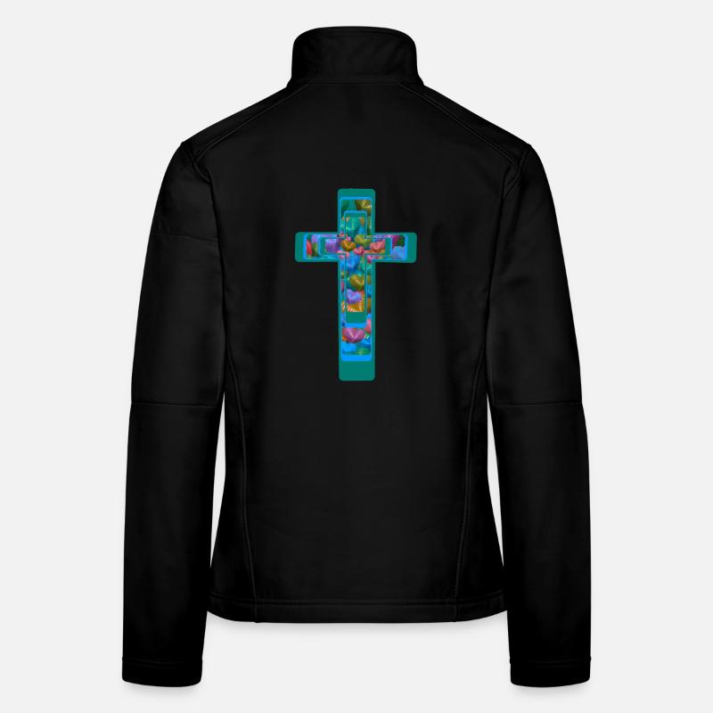 Crucifix Cross Crosses Hearts Women's Softshell Jacket