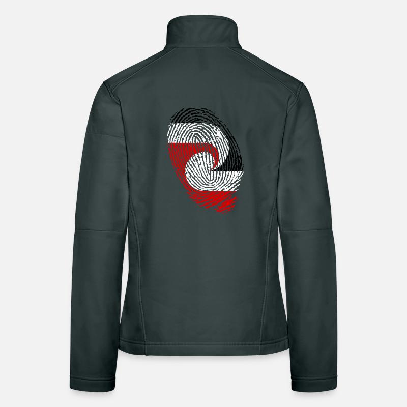 Empreintes digitales du drapeau maori Veste en tissu softshell Femme