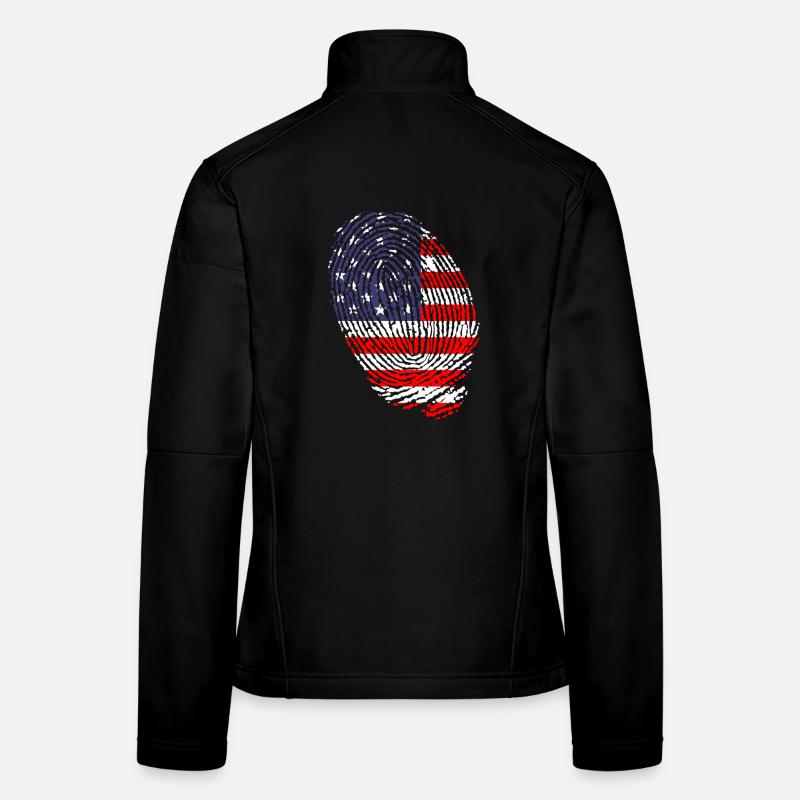 Fingerabdrücke der US-Flagge Frauen Softshelljacke