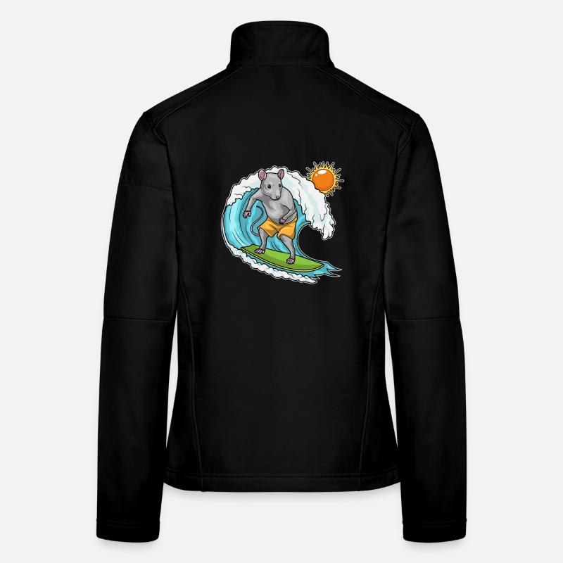 Rat Surfing Surfboard Summer Women's Softshell Jacket
