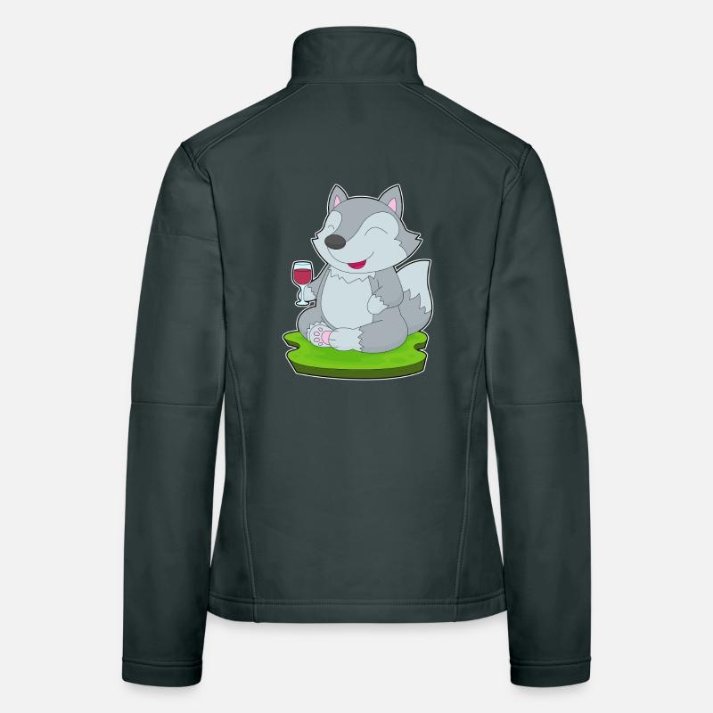 Wolf Red Wine Women's Softshell Jacket