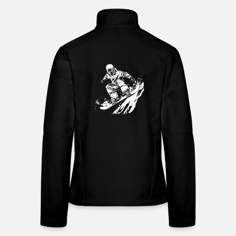 Dessin de snowboarder Veste en tissu softshell Femme