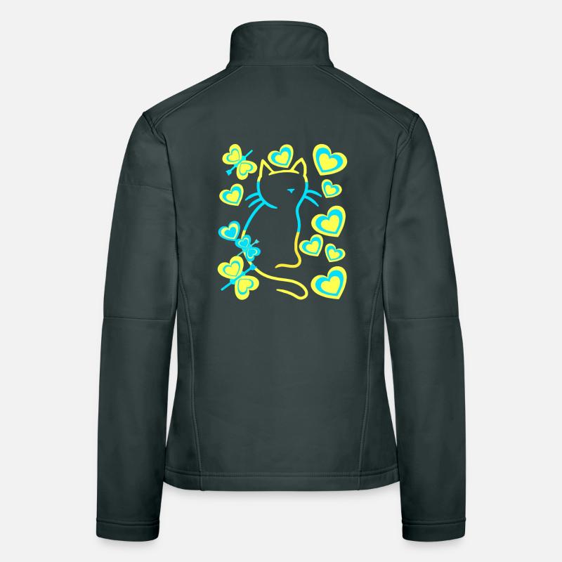 Retro Katze Katzen Vintage 80er 90er Kinder Frauen Softshelljacke