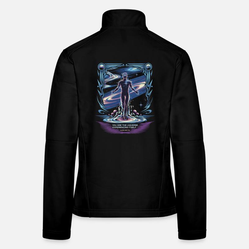 Soi cosmique | Citation de l’univers d’Alan Watts Veste en tissu softshell Femme