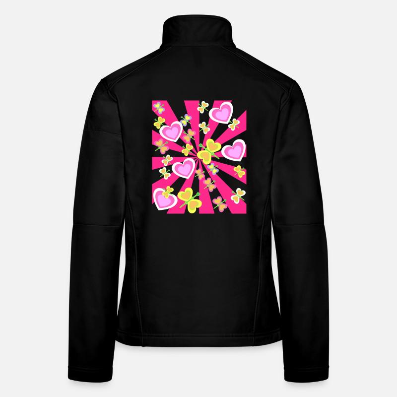 Frühling Herz Herzen Sommer Sommerzeit Retro 80er Frauen Softshelljacke