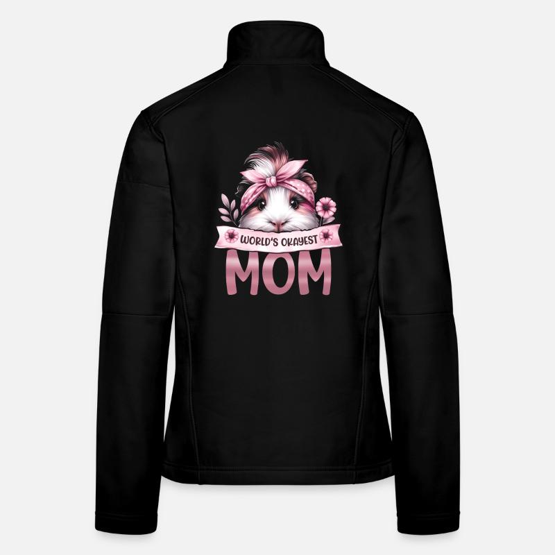 Cochon d’Inde Worlds Okayest Mom Mom Gift Veste en tissu softshell Femme