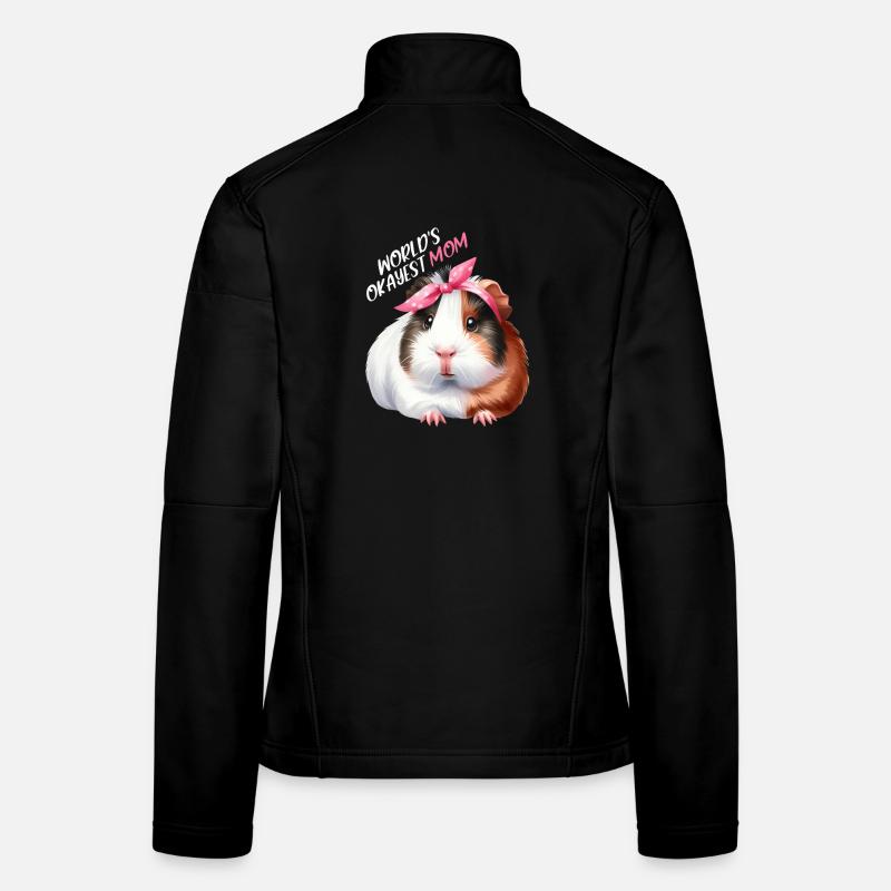Worlds Okayest Mom Cochon d’Inde Maman Maman Veste en tissu softshell Femme