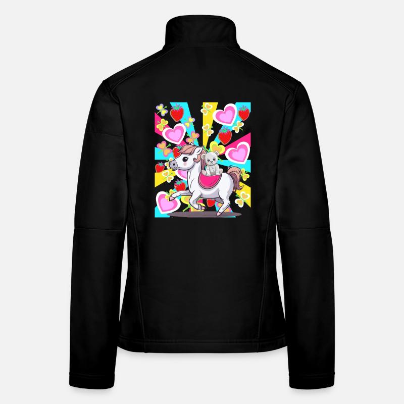 Retro Kinder Kind Pferd Teddy Herz Geburtstag Baby Frauen Softshelljacke
