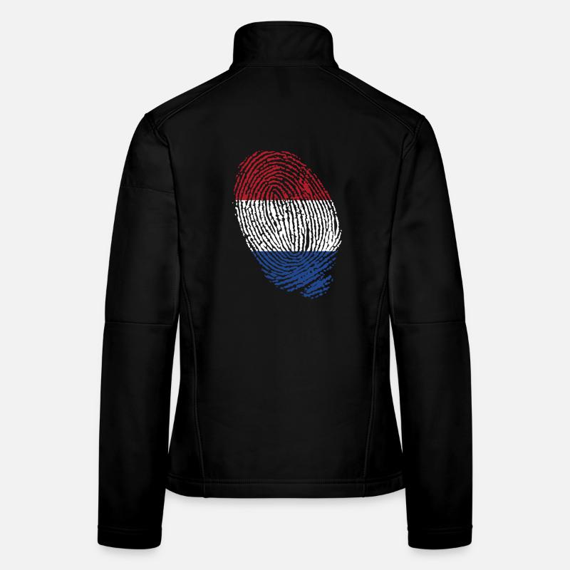 Fingerabdrücke der niederländischen Flagge Frauen Softshelljacke