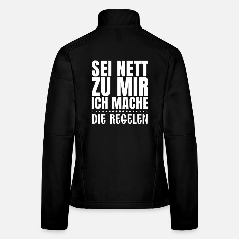 Lustiges Machtwort-Design - Frauen Softshelljacke - Schwarz