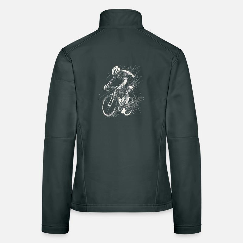 Dessin cycliste Veste en tissu softshell Femme