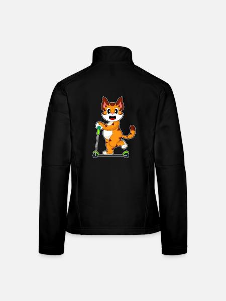 Tiger Tretroller - Frauen Softshelljacke - Schwarz - Hinten