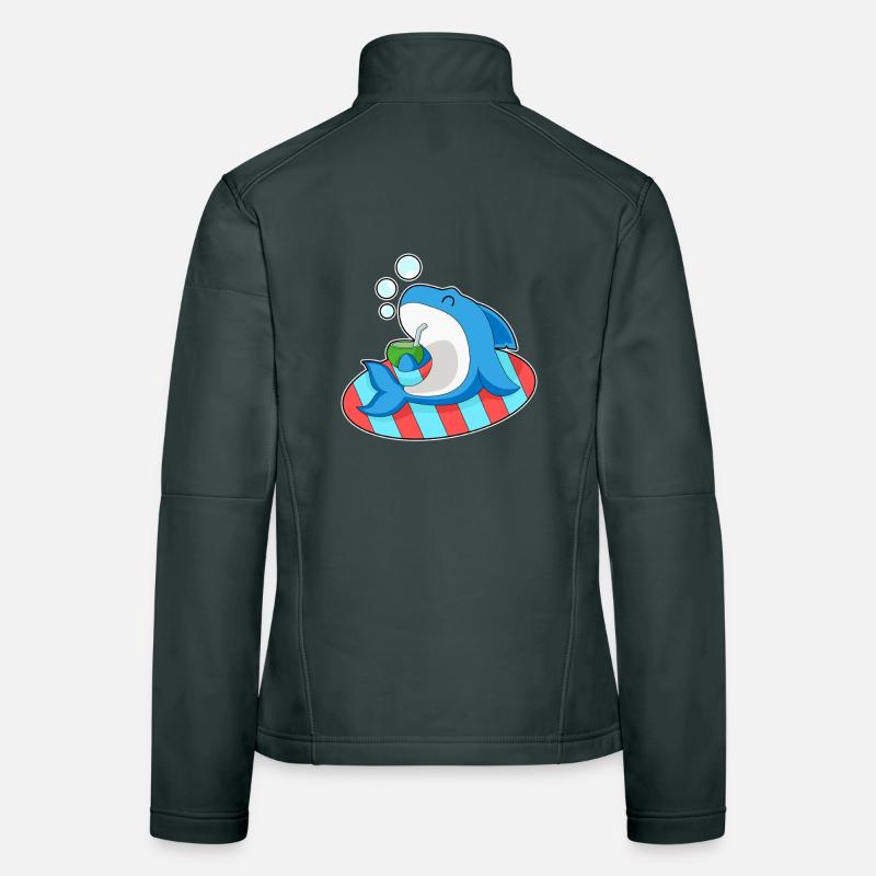 Shark Coconut Surfboard Summer Women's Softshell Jacket