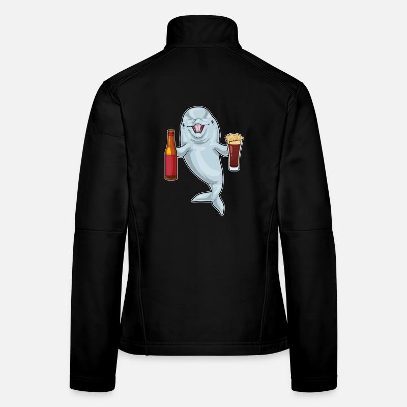 Delfin Flasche Bier Frauen Softshelljacke