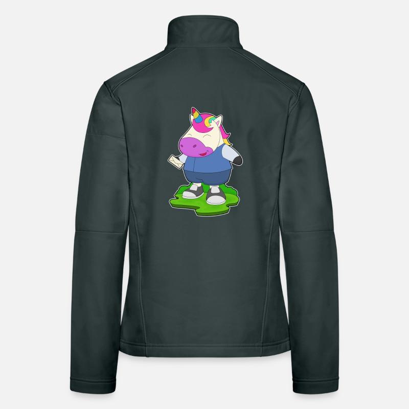 Lettre Licorne Veste en tissu softshell Femme