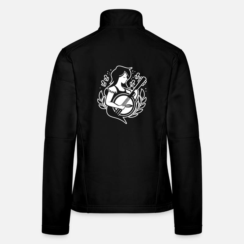 Cartoon Banjo Player Women's Softshell Jacket